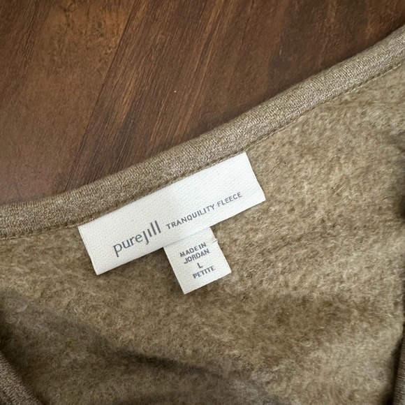 J. JILL L/S Tranquility Fleece Tunic Top in Bark Heather #250861 - Picture 6 of 9